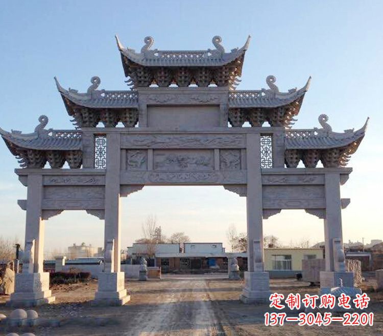 山西传承创新，老石牌坊雕塑定制