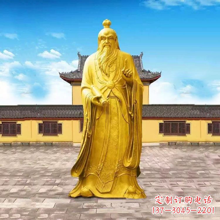 山西中领雕塑老子骑牛石雕
