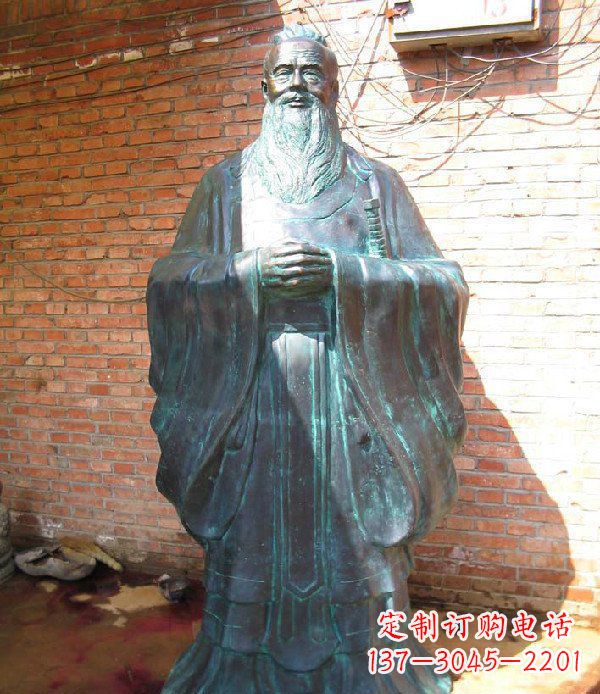 山西老子校园历史名人铜雕,给您的经典力量