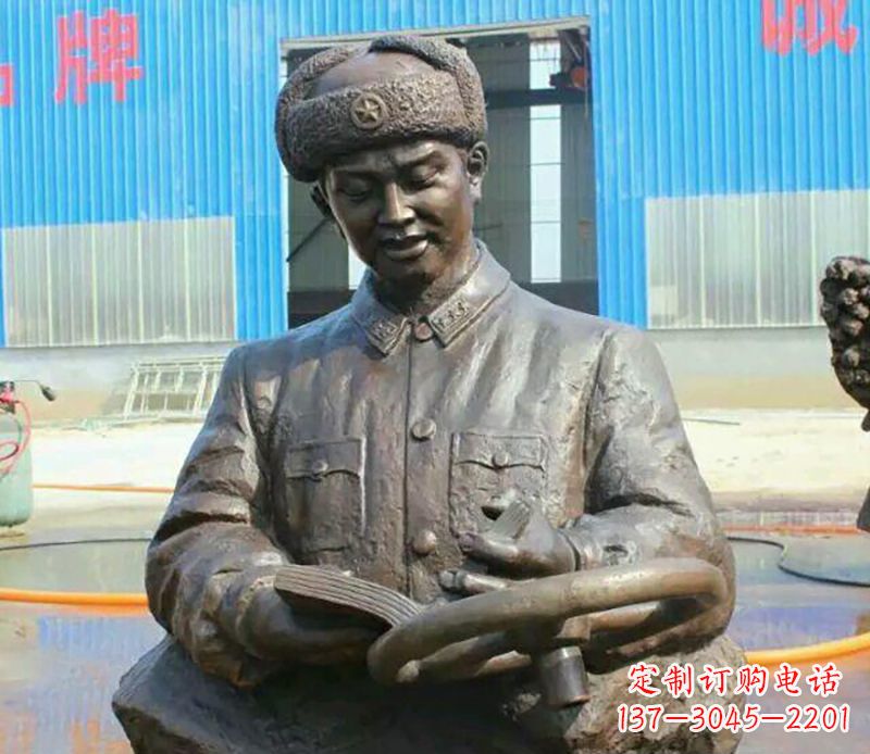 山西雷锋看书校园名人铜雕