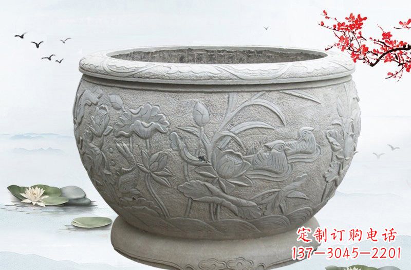 山西艺术精美的水缸雕塑