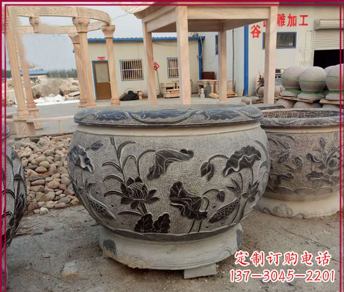 山西中领雕塑:传承经典,水缸雕塑仿古圆水缸