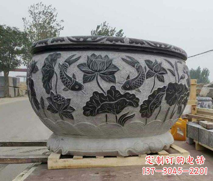 山西中领雕塑出品,精致仿古圆水缸雕塑