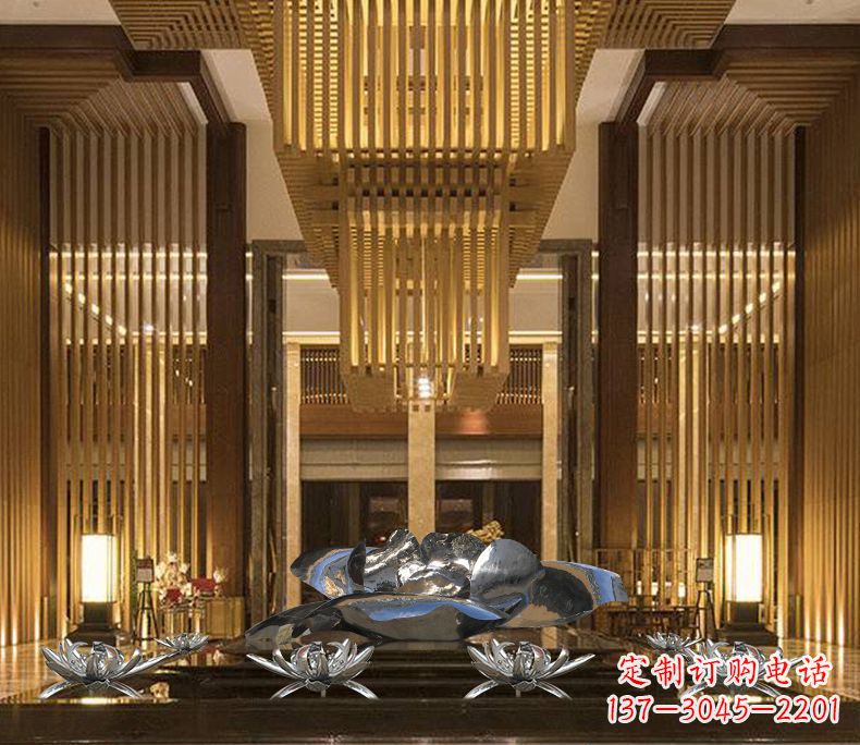 山西专业定制莲花不锈钢雕塑