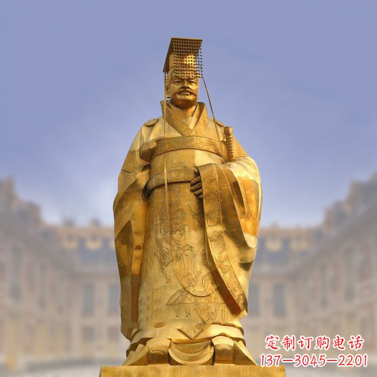 山西秦始皇铜雕塑,传承历史荣耀
