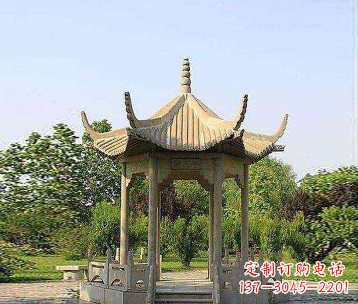 山西六角凉亭雕塑:精致而经典