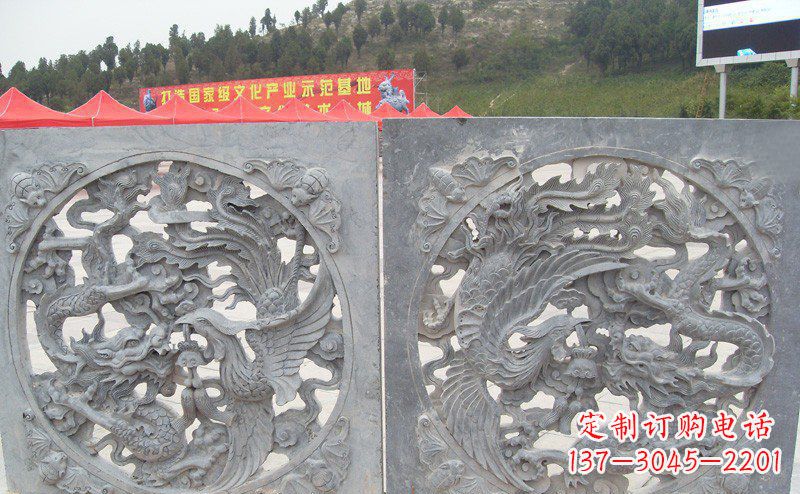 山西龙凤呈祥公园景观石雕--精美绝伦的龙凤陪伴