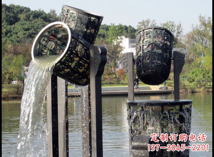 山西高贵典雅的铜雕喷泉