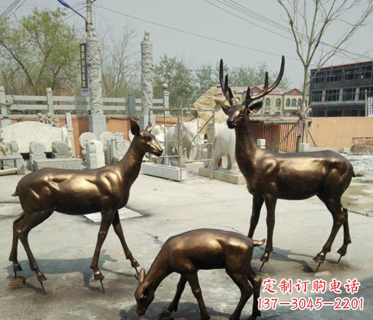 山西感受自然魅力的动物铜雕