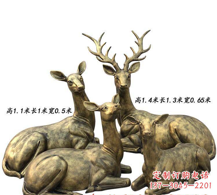 山西鹿群铜雕