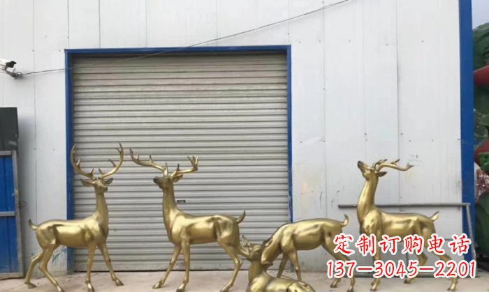 山西鹿群铜雕 (3)