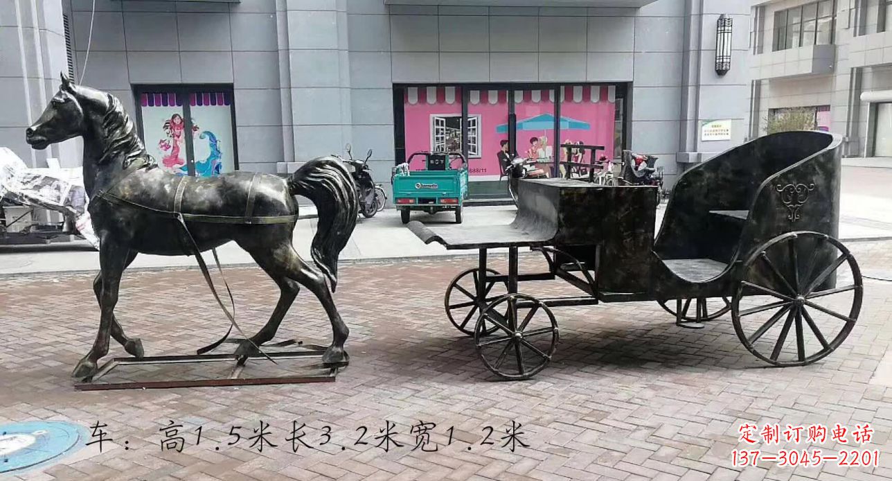 山西古典马车雕塑,精致传承礼仪之魂