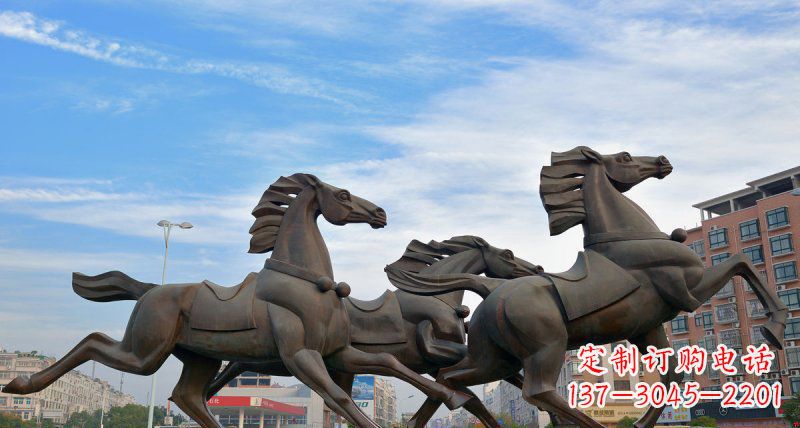 山西马广场动物铜雕塑,精致细腻魅力无穷