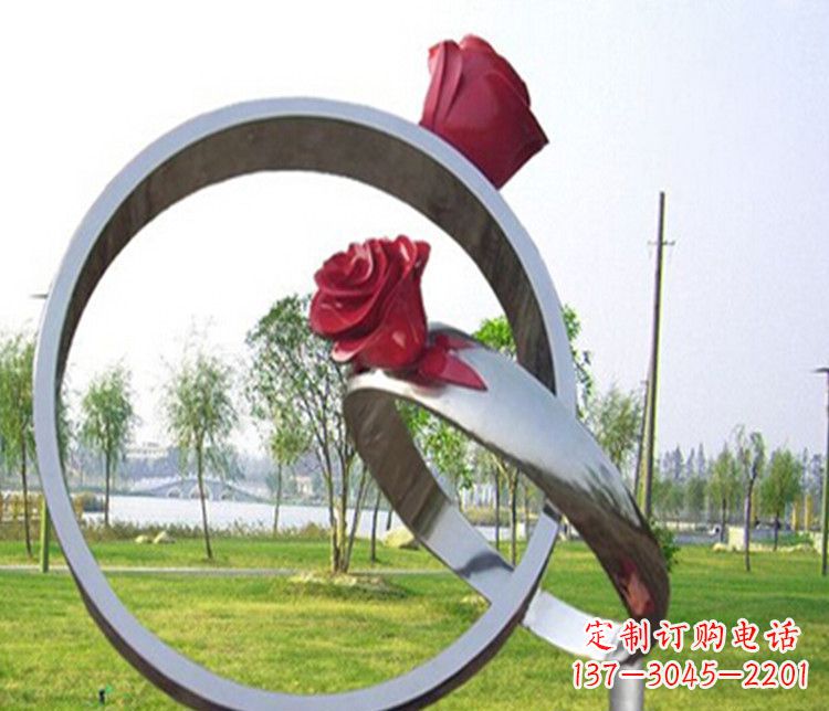 山西不锈钢戒指雕塑展示