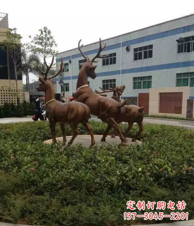 山西梅花鹿小区铜雕精美礼品