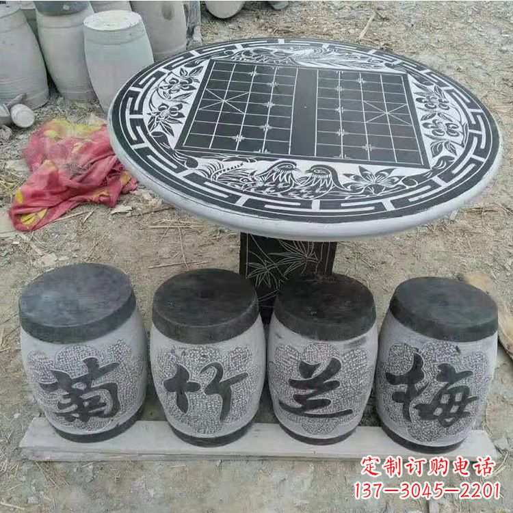 山西传统文化融入石桌凳雕塑