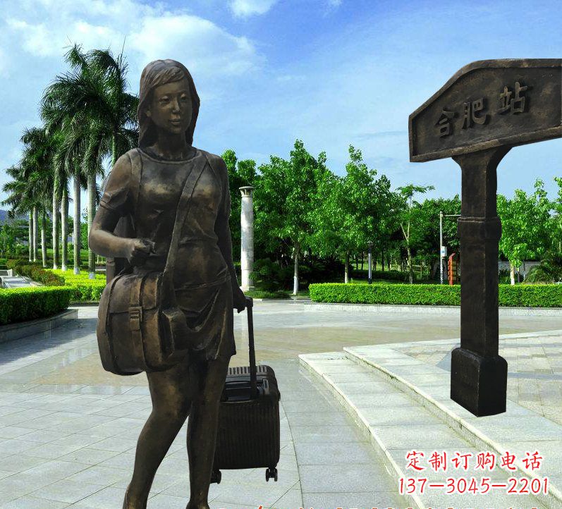 山西美貌铸就的美女铜雕