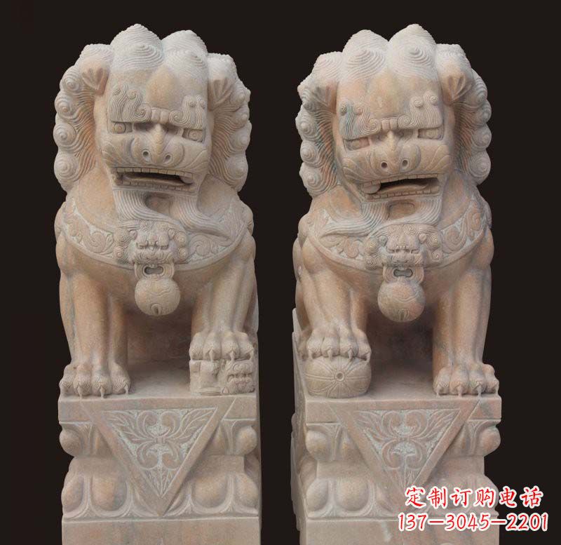 山西传统石狮子雕塑,精美绝伦