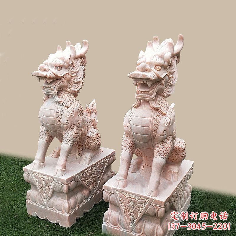 山西门口看门神兽麒麟石雕