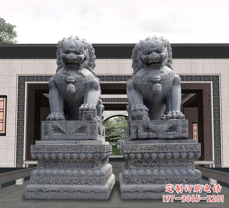 山西青石传统狮子石雕,引领传统艺术气息
