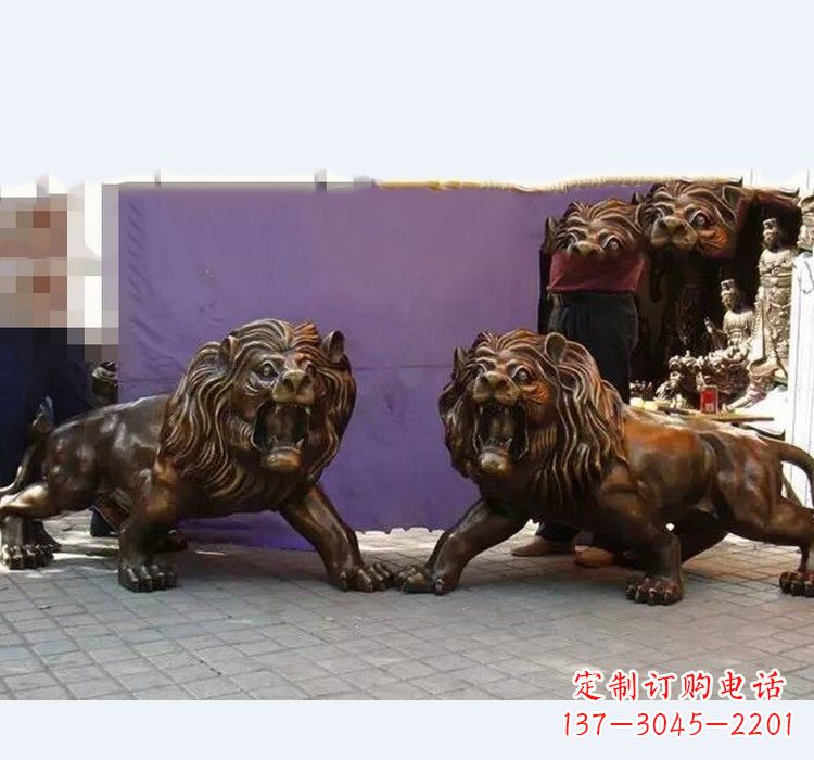 山西中领雕塑精心打造的正宗西洋狮子铜雕,表面…