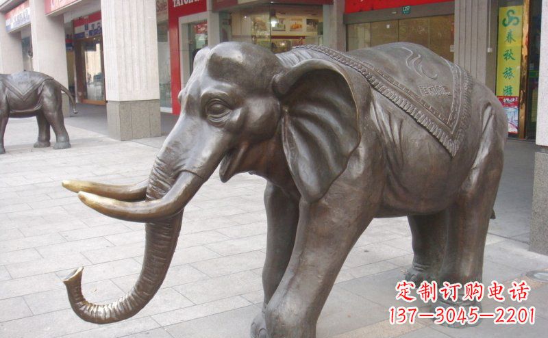 山西门口祥和如意大象铜雕