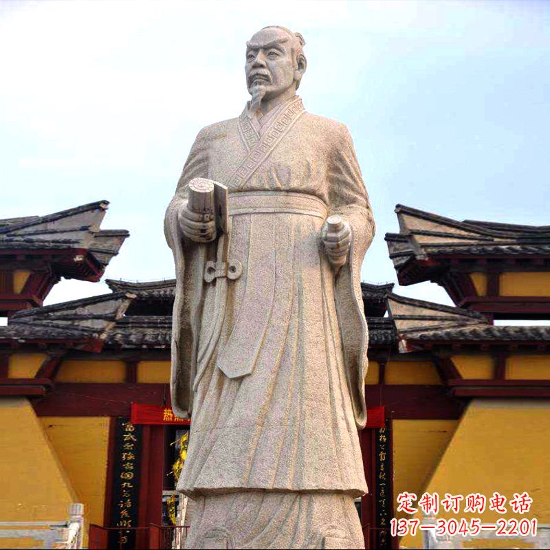 山西传承中华传统文化,传神孟子砂岩石雕塑