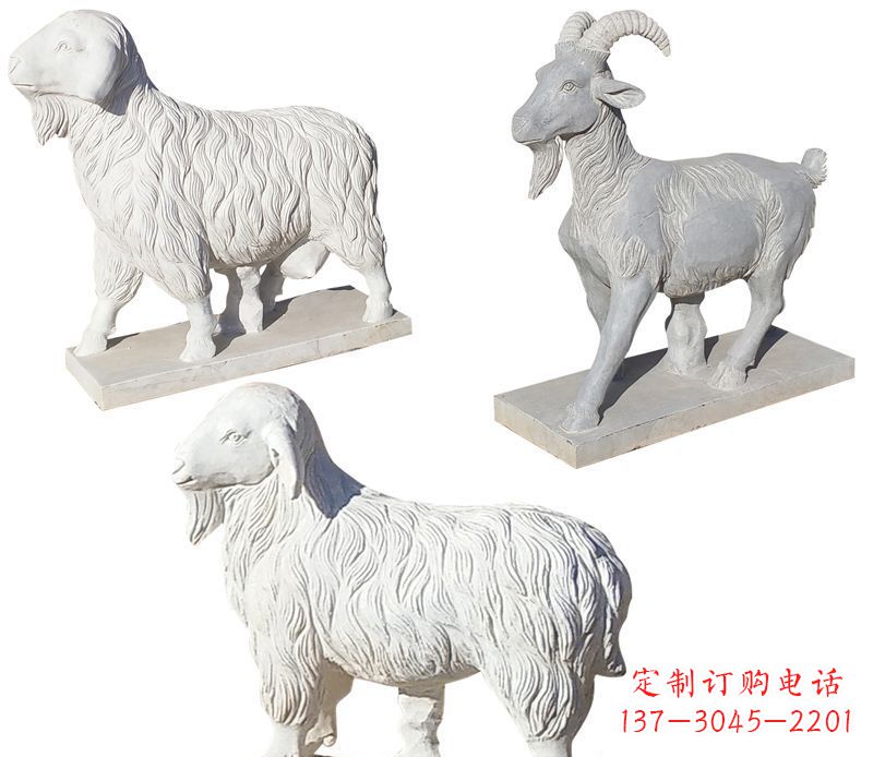 山西绵羊石雕公园动物雕塑-精致耐用的绵羊雕塑