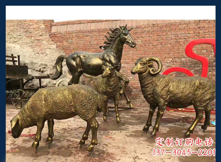 山西中领雕塑|绵羊公园动物铜雕,让自然之美永存