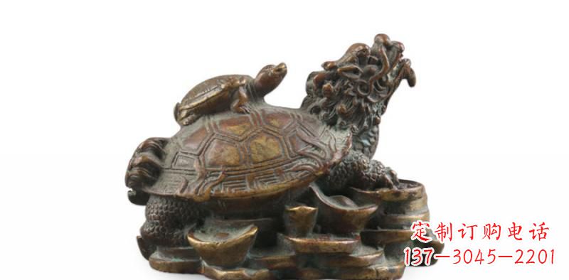 山西雕塑非凡,铜雕龙龟母子精美