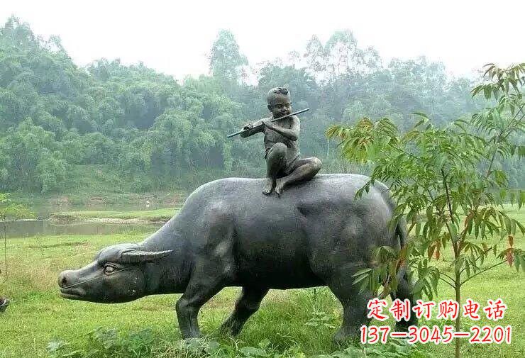 山西艺术精美的牧童铜雕