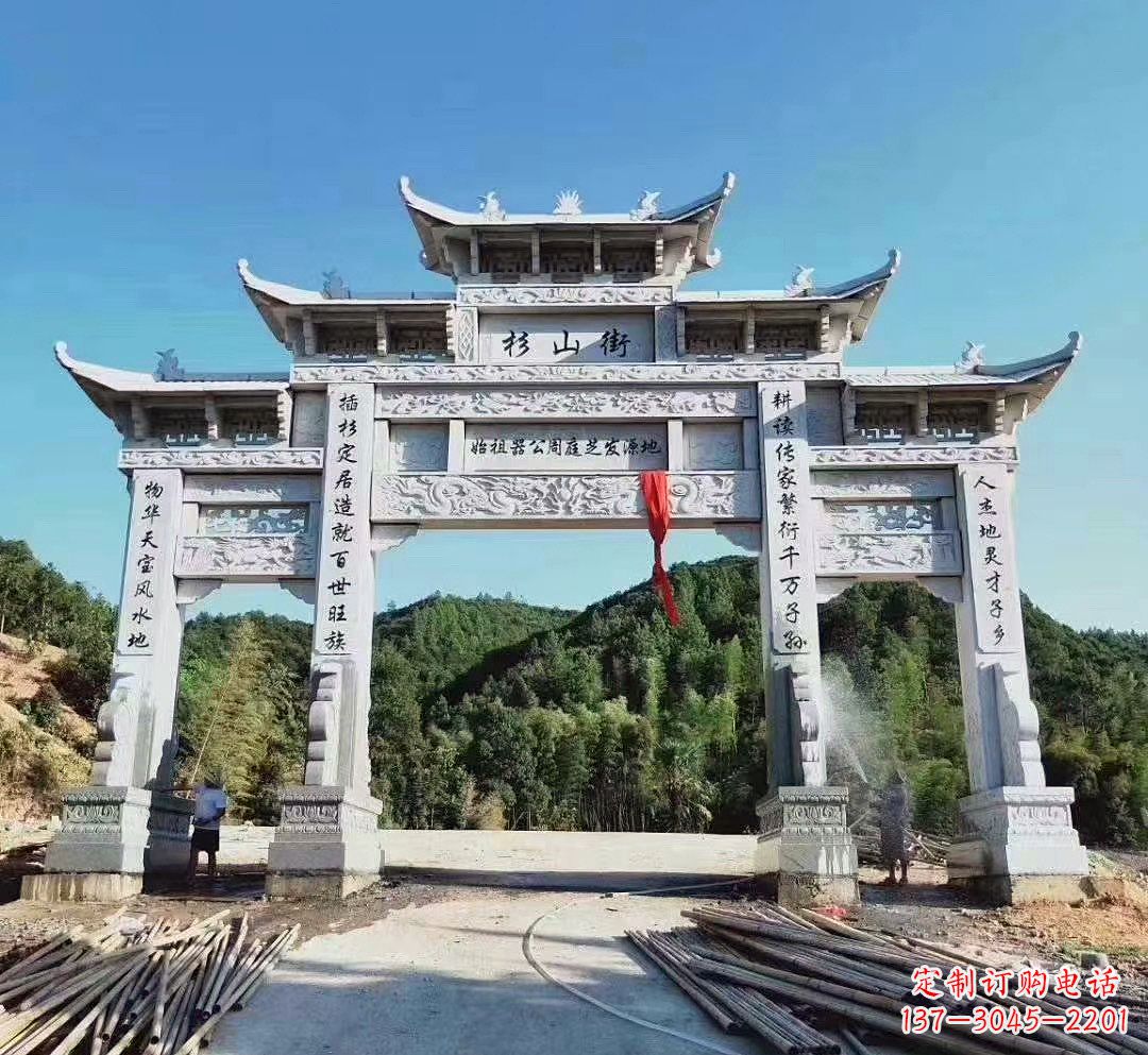 山西中领雕塑:精美牌坊雕塑