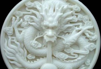 山西汉白玉雕刻龙头摆件，悠然吟诗引领风尚