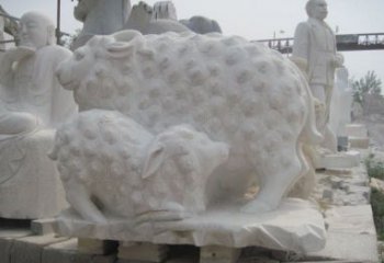 山西中领雕塑：绵羊雕塑，汉白玉精美手工制作