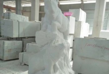 山西瑞颜祥彩汉白玉生肖猪雕塑
