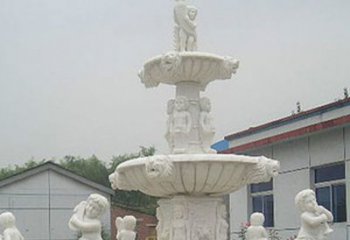 山西汉白玉天使大型喷泉石雕