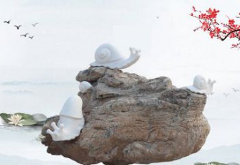 山西高雅而令人惊叹的汉白玉蜗牛雕塑