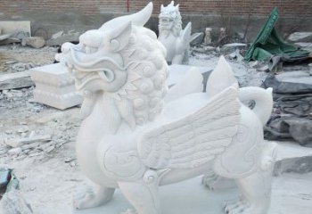 山西品质卓越的汉白玉独角兽雕塑