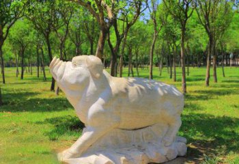 山西传统十二生肖精美手工猪石雕动物雕塑