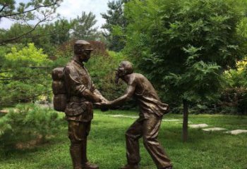 山西缅怀八路军历史，铸就具有纪念意义的老人铜雕
