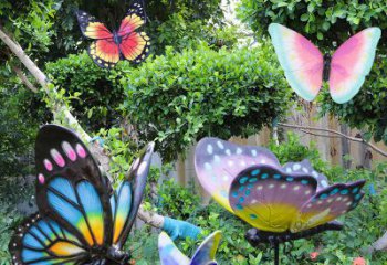 山西花园玻璃钢仿真蝴蝶雕塑