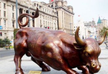 山西华尔街牛招财牛铜雕，拥有力量的象征