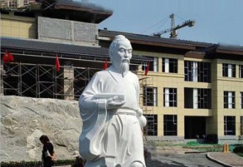 山西高雅精美的华佗白玉石雕像