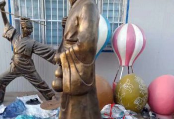 山西传承中医华佗的传奇—华佗名医铜雕