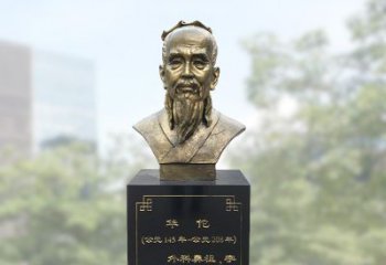 山西精美纯铜雕塑——华佗头像雕塑