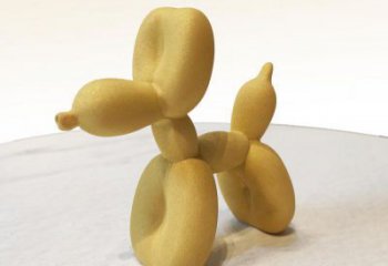 山西黄色不锈钢雕塑狗，展现场面气势
