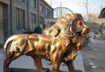 山西黄铜精美西洋狮子铜雕