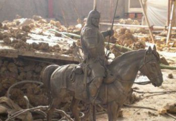 山西精心打造的古典骑马铜雕