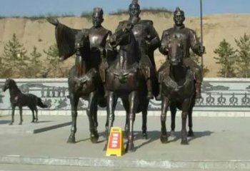 山西中领雕塑：骑马广场铜雕作品