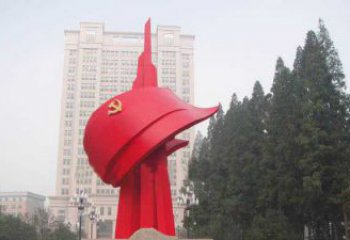 山西不锈钢抽象党旗雕塑，象征着祖国力量